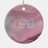 Sangria Strata | Moody Pink Dusky Lila Custom Keramik Ornament (Hinten)