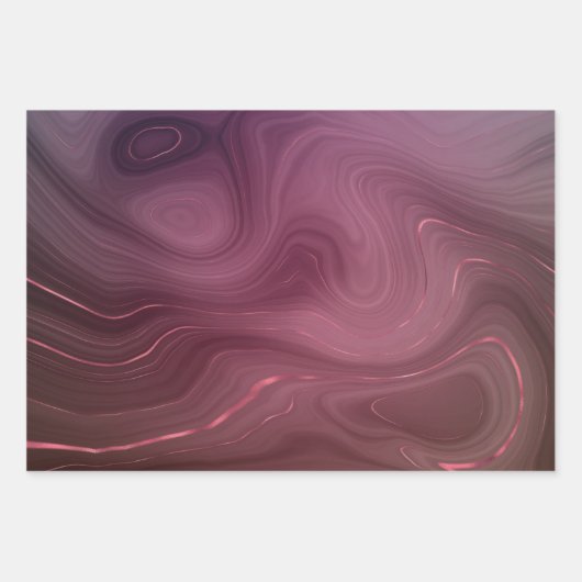 Sangria Strata | Moody Pink und Lila Luxe Agate Geschenkpapier Set (Vorderseite 3)