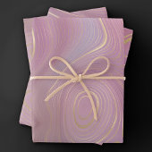 Sangria Strata | Moody Pink und Lila Luxe Agate Geschenkpapier Set