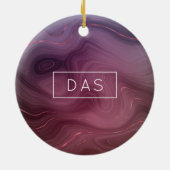 Sangria Strata | Moody Pink und Lila Luxe Agate Keramik Ornament (Hinten)