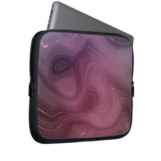 Sangria Strata | Moody Pink und Lila Luxe Agate Laptopschutzhülle (Vorne Rechts)