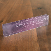 Sangria Strata | Moody Pink und Lila Luxe Agate Namensplakette (Seite)