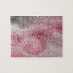 Sangria Strata   Moody Pink und Lila Luxe Agate Puzzle