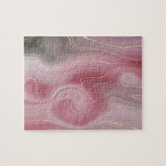 Sangria Strata | Moody Pink und Lila Luxe Agate Puzzle (Horizontal)
