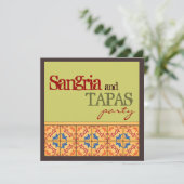 Sangria & Tapas Party! Glückliche Fiesta-Einladung Einladung (Stehend Vorderseite)