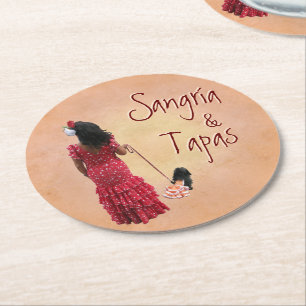 Sangría & Tapas Runder Pappuntersetzer