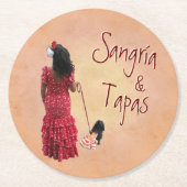 Sangría & Tapas Runder Pappuntersetzer (Vorderseite)