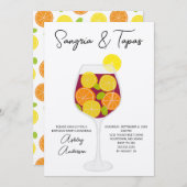 Sangria & Tapas Spanischer Cocktail Geburtstag Einladung (Vorne/Hinten)