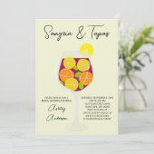 Sangria & Tapas Spanish Cocktail Bridal Shower Einladung (Stehend Vorderseite)