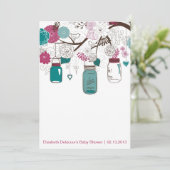 Sangria und Aquamarin Mason Jars Kinderdusche Einl Einladung (Stehend Vorderseite)