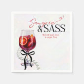 Sangria und Sass, Perlen, Bogen Serviette (Vorderseite)