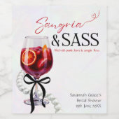 Sangria und Sass, Perlen, Bogen Weinetikett (Einzelnes Label)