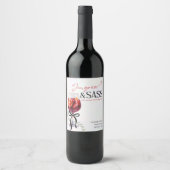 Sangria und Sass, Perlen, Bogen Weinetikett (Vorderseite)