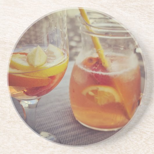 Sangria und Sonnenschein Getränkeuntersetzer (Vorne)