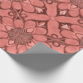 Sangria Viktorianische Blume Lattice Design Style Geschenkpapier (Ecke)