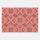 Sangria Viktorianische Blume Lattice Design Style Geschenkpapier Set (Vorderseite 3)