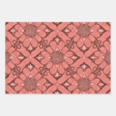 Sangria Viktorianische Blume Lattice Design Style Geschenkpapier Set (Vorderseite)