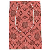 Sangria Viktorianische Blume Lattice Design Style Mittlere Geschenktüte (Vorderseite)