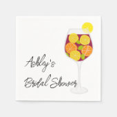 Sangria Wedding, Bachelorette oder Brautparty Serviette (Vorderseite)
