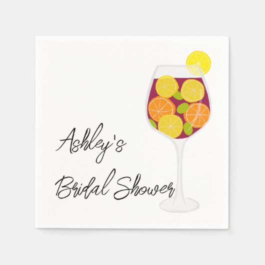 Sangria Wedding, Bachelorette oder Brautparty Serviette (Vorderseite)