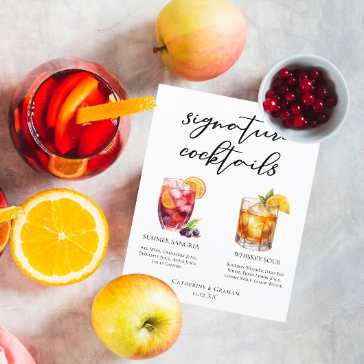 Sangria Whiskey Sour Signature Cocktails Menü