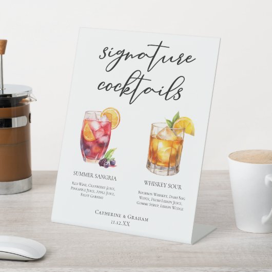 Sangria Whiskey Sour Signature Cocktails Menü Sockelschild (In SItu)