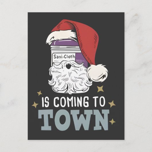 Sani Cloth Christmas Nurse Holiday Medical Nurse Ankündigungspostkarte (Vorderseite)