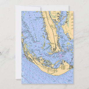 Sanibel Captiva Nautical 5x7 große Postkarte