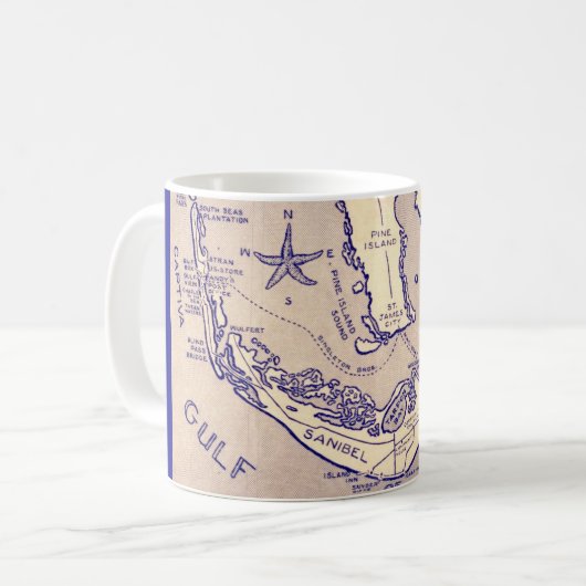Sanibel Captival Florida Map Tasse (Vorderseite Links)