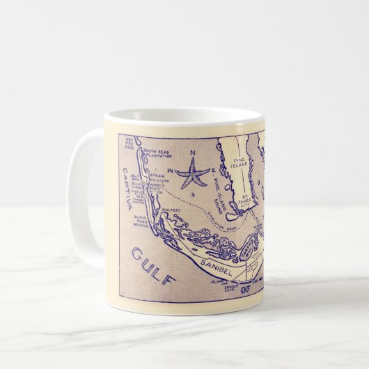 Sanibel Captival Map Tasse (Vorderseite Links)