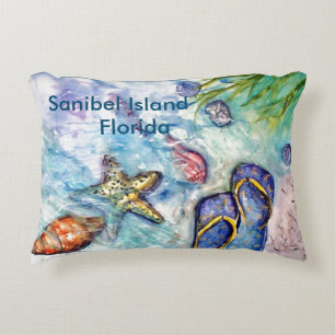Sanibel drehen Reinfälle Watercolor um Dekokissen