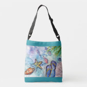Sanibel drehen ReinfälleWatercolor um Tragetaschen Mit Langen Trägern (Rückseite)