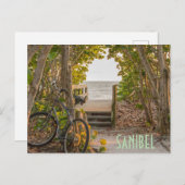 Sanibel Florida Beach Eingang mit Fahrrad Postkarte (Vorne/Hinten)