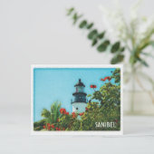 Sanibel Florida Leuchtturm Aquarell Postkarte (Stehend Vorderseite)