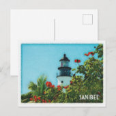 Sanibel Florida Leuchtturm Aquarell Postkarte (Vorne/Hinten)