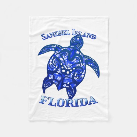 Sanibel Florida Vacation Tribal Turtle Fleecedecke (Vorderseite)