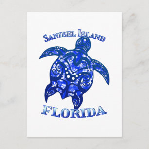 Sanibel Florida Vacation Tribal Turtle Postkarte