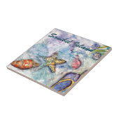 Sanibel Insel-Aquarell-Florida-Kunst Fliese (Seite)