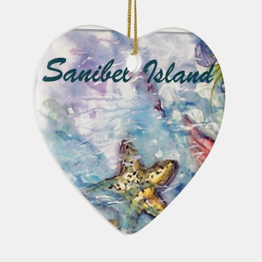 Sanibel Insel-Aquarell-Florida-Kunst Keramik Ornament (Rechts)