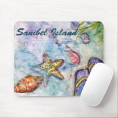 Sanibel Insel-Aquarell-Florida-Kunst Mousepad (Mit Mouse)