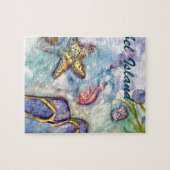 Sanibel Insel-Aquarell-Florida-Kunst Puzzle (Horizontal)