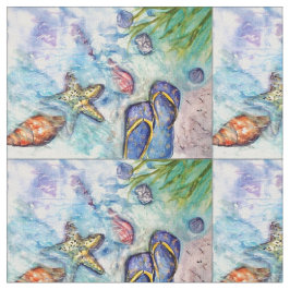 Sanibel Insel drehen Reinfall Watercolormalerei um Stoff