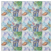 Sanibel Insel drehen Reinfall Watercolormalerei um Stoff (Muster)