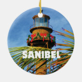 Sanibel Insel-Leuchtturm-Weihnachten Keramik Ornament (Hinten)