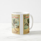Sanibel Insel-Palme-Vintage Reise Kaffeetasse (VorderseiteRechts)
