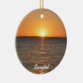 Sanibel Insel-Sonnenuntergang-Weihnachtsverzierung Keramik Ornament (Rechts)