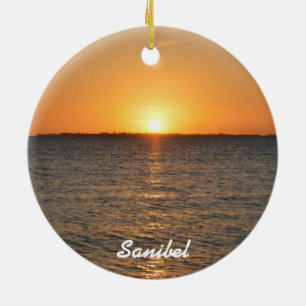 Sanibel Insel-Sonnenuntergang-Weihnachtsverzierung Keramik Ornament
