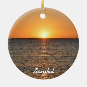 Sanibel Insel-Sonnenuntergang-Weihnachtsverzierung Keramik Ornament