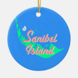 Sanibel Inselkarten-Konturentwurf Keramikornament
