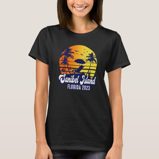Sanibel Island 2023 Florida Sunset Beach Retro Pre T-Shirt (Vorderseite)